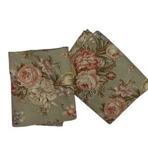Ralph Lauren Charlotte sage green floral bedding 2 standard pillow cases